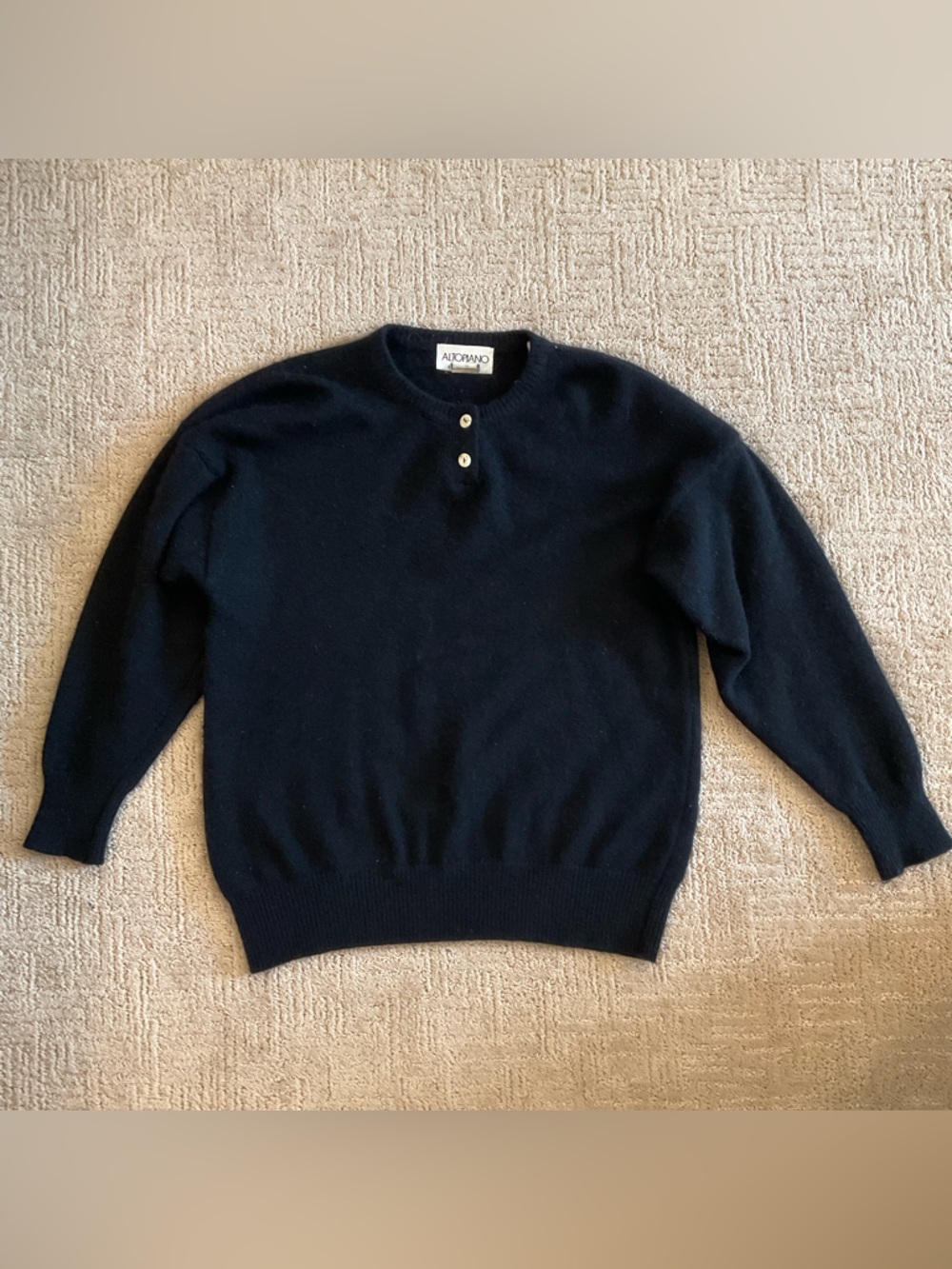 ♠️🔺Vintage Altopiano Italy Angora Blend Sweater Black M Old Money Minimalist